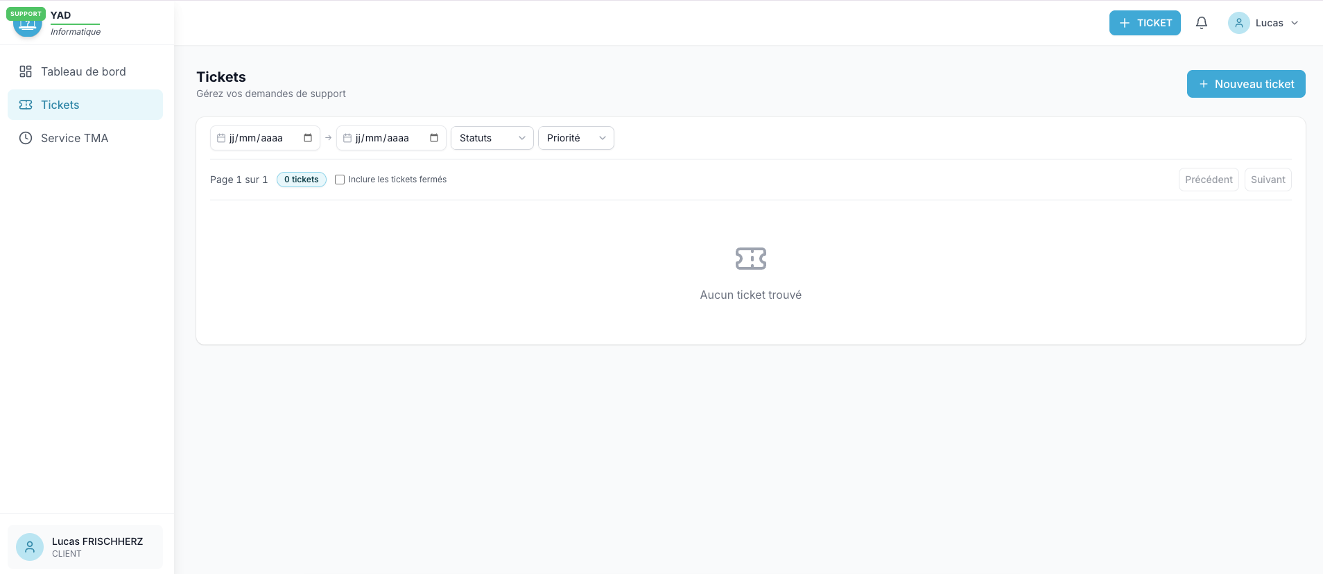 Création d'un ticket de hotline Sage 100 dans l'espace client Support YAD