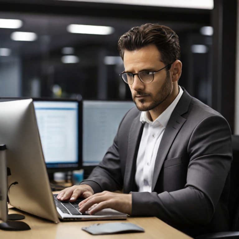 Homme qui dépanne un client d'une faille sur Outlook en 2024