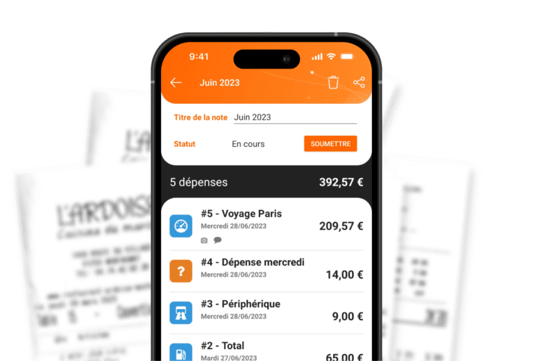 Application mobile N2F pour la saisie de notes de frais — scan de justificatif sur smartphone