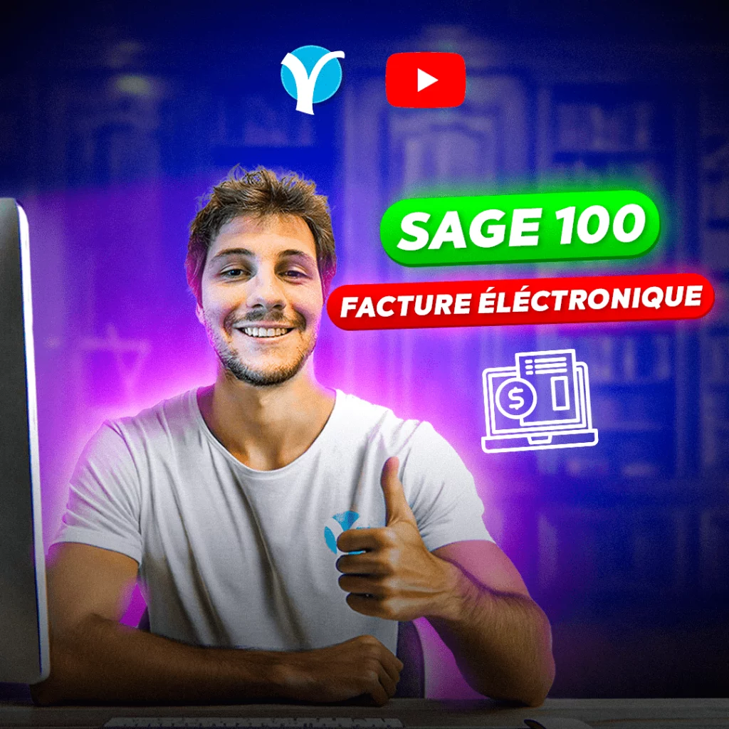 Maxime qui présente un tutoriel vidéo pour présenter la facturation électronique de Sage 100 logiciel de comptabilité.